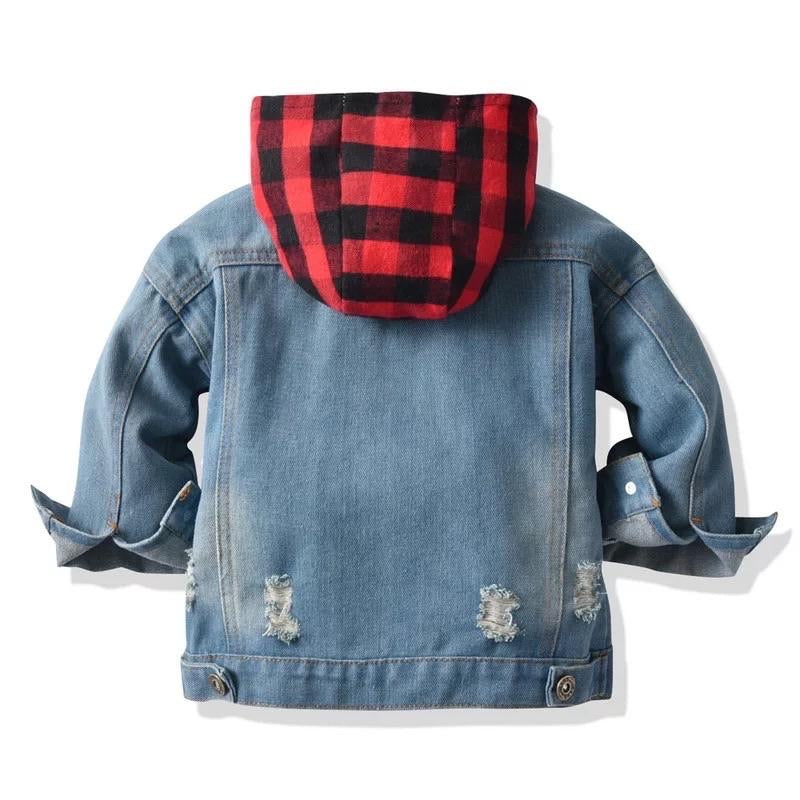 Buffalo Plaid Denim Jacket