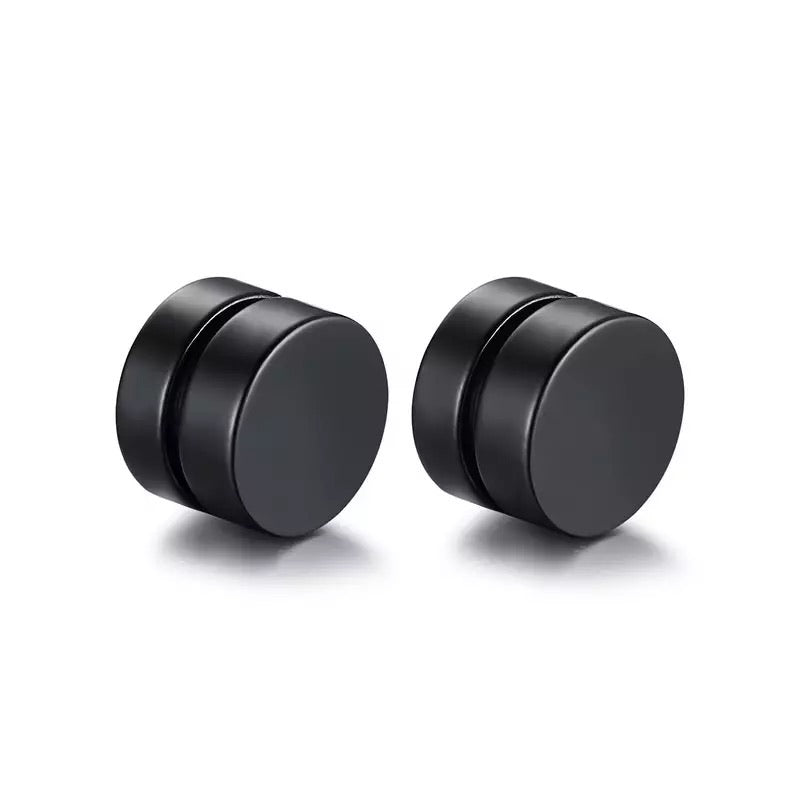 Magnetic Stud Earrings in BLACK