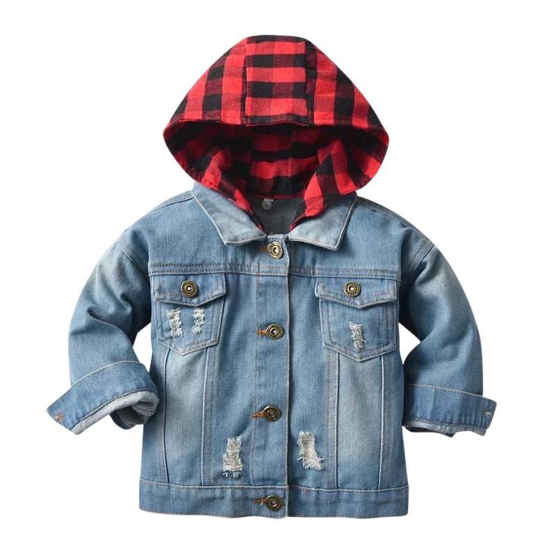 Buffalo Plaid Denim Jacket