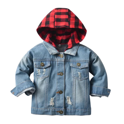 Buffalo Plaid Denim Jacket