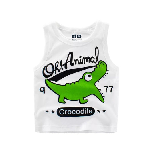 ‘Oh Animal’ Sleeveless Tank in WHITE